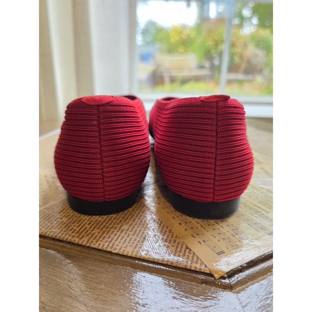 VIVAIA Margot Square Toe Ballet Flat Shoes Size 40 Fabric Women's Slip On Red - Picture 6 of 8